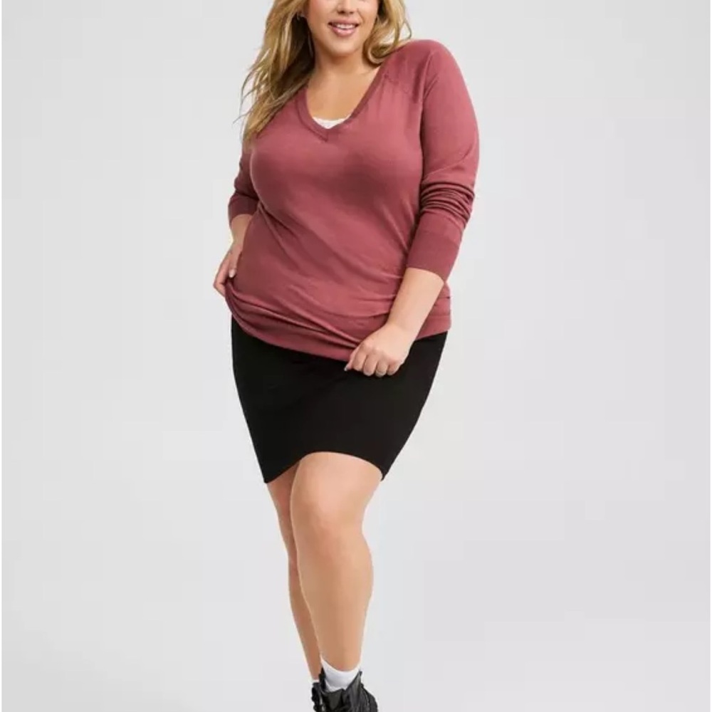 Torrid Women's V-Neck Sweater - Mauve
